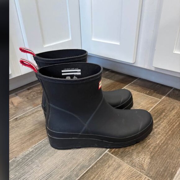 WOMEN'S HUNTER TABITHA BLACK RAIN BOOTS SIZE 9 - Picture 3 of 8